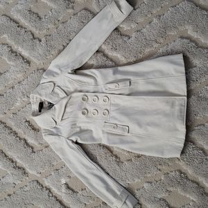 Medium Length White Coat, 60% wool, and lined inside